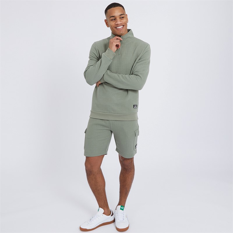 Brave Soul Mens Lowen Sweatshirt Washed Sage