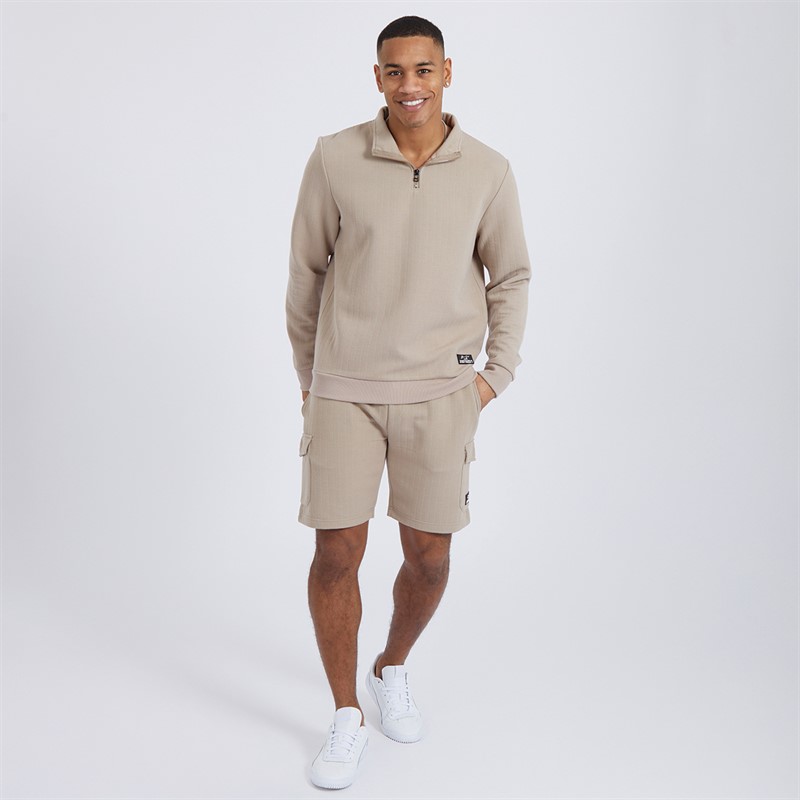 Brave Soul Mens Lowen Sweatshirt Light Sand