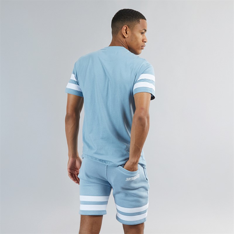 Brave Soul Mens Berlet Co-Ord Steel Blue/Optic White