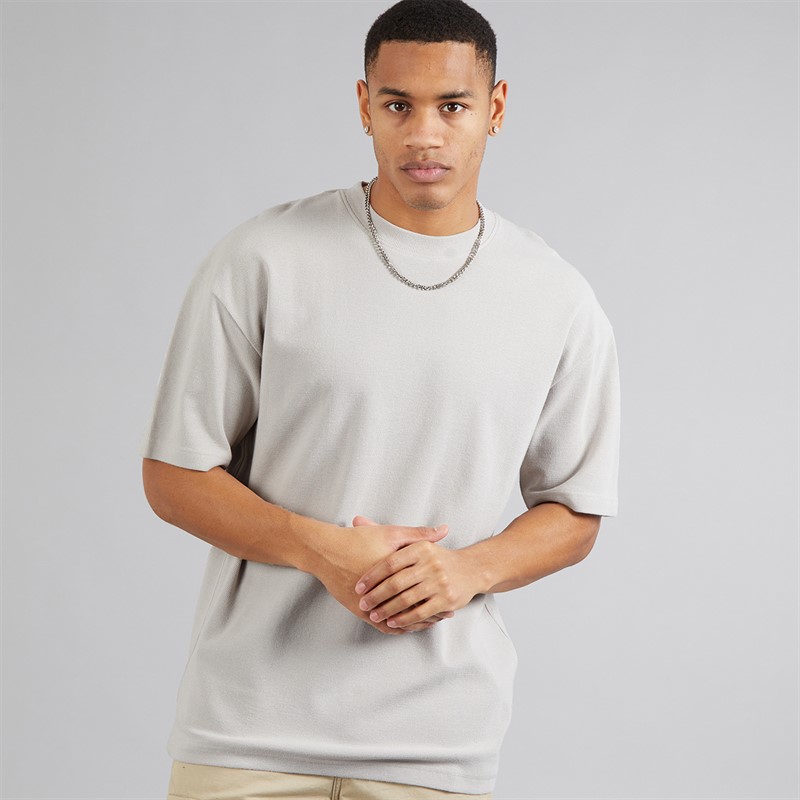 Brave Soul Mens Relaxed Fit Lao T-Shirt Silver Grey