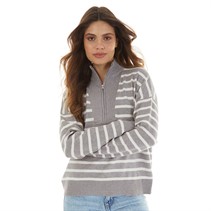 Brave Soul Womens Jottie Jumper Silver Grey/Ivory