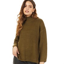 Brave Soul Womens Downtown Jumper Khaki