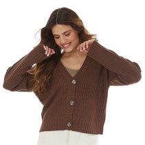 Brave Soul Womens Daisy Cardigan Brown