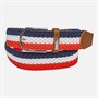 Brave Soul Mens Belt Red/Cream/Navy