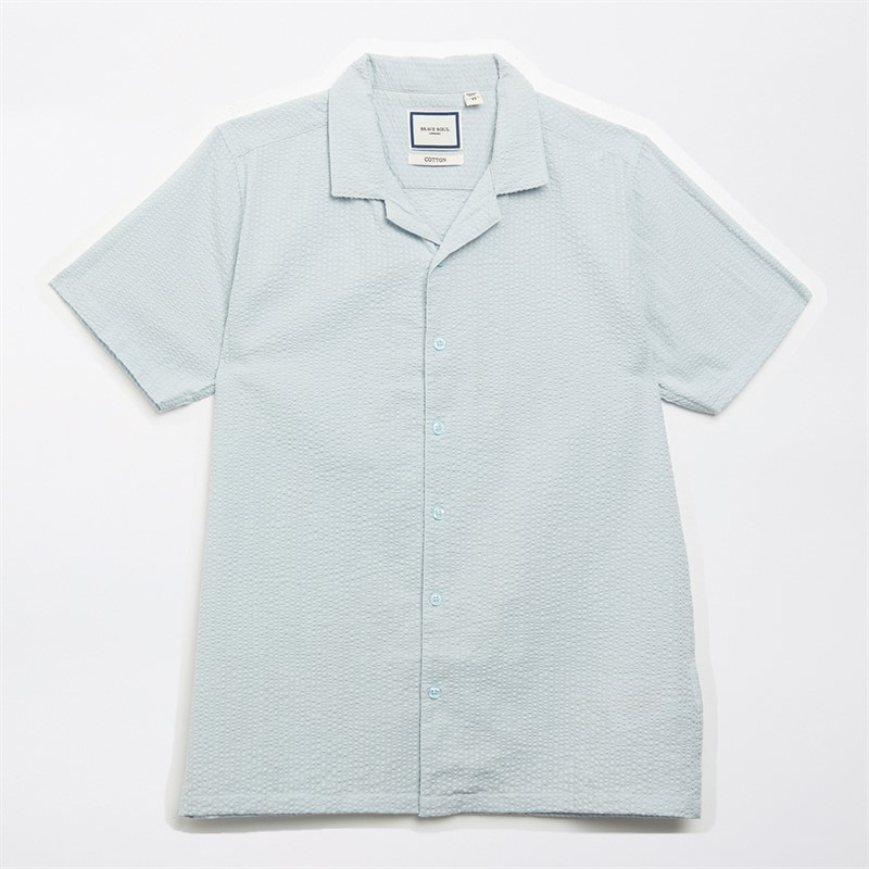 Brave Soul Boys Short Sleeve Shirt Baby Blue