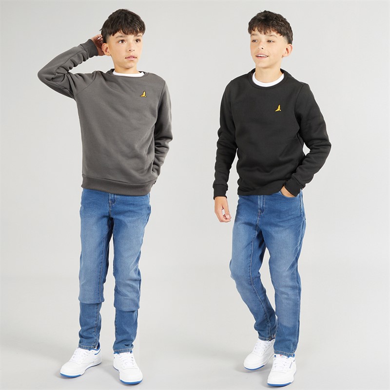 Brave Soul Boys Two Pack Sweatshirts Black/Dark Grey