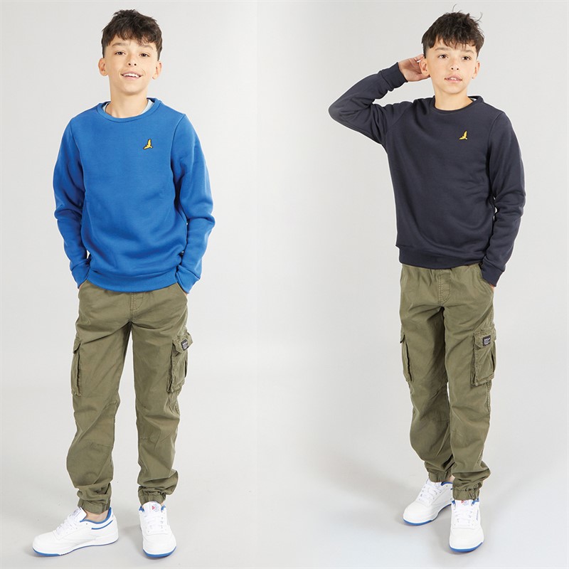 Brave Soul Boys Two Pack Sweatshirts Navy/Cobalt Blue