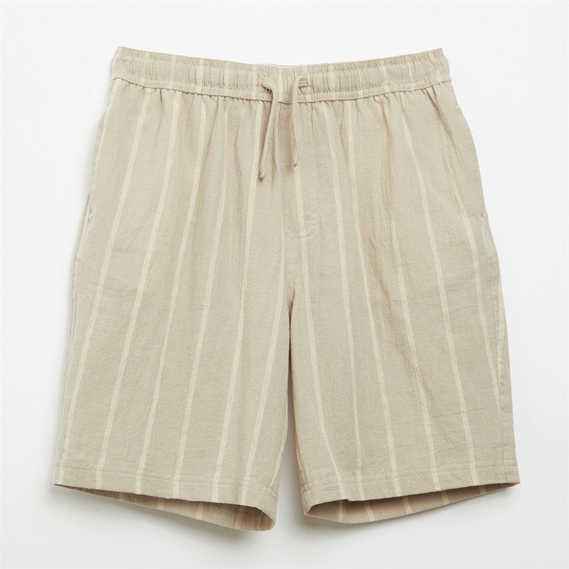 Brave Soul Boys Shirt And Shorts Co-Ord Set Stone/Ecru