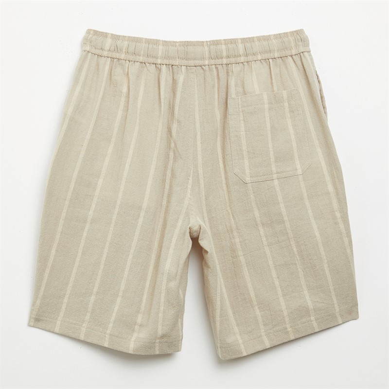 Brave Soul Boys Shirt And Shorts Co-Ord Set Stone/Ecru