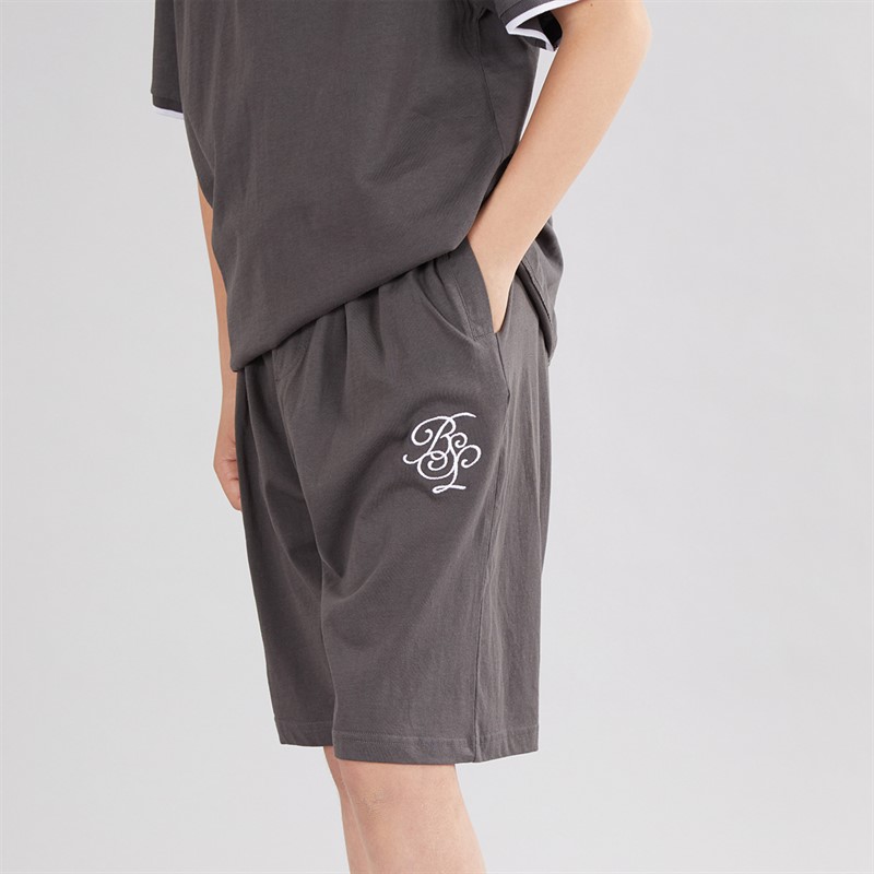 Brave Soul Boys Polo And Shorts Co-Ord Set Dark Grey