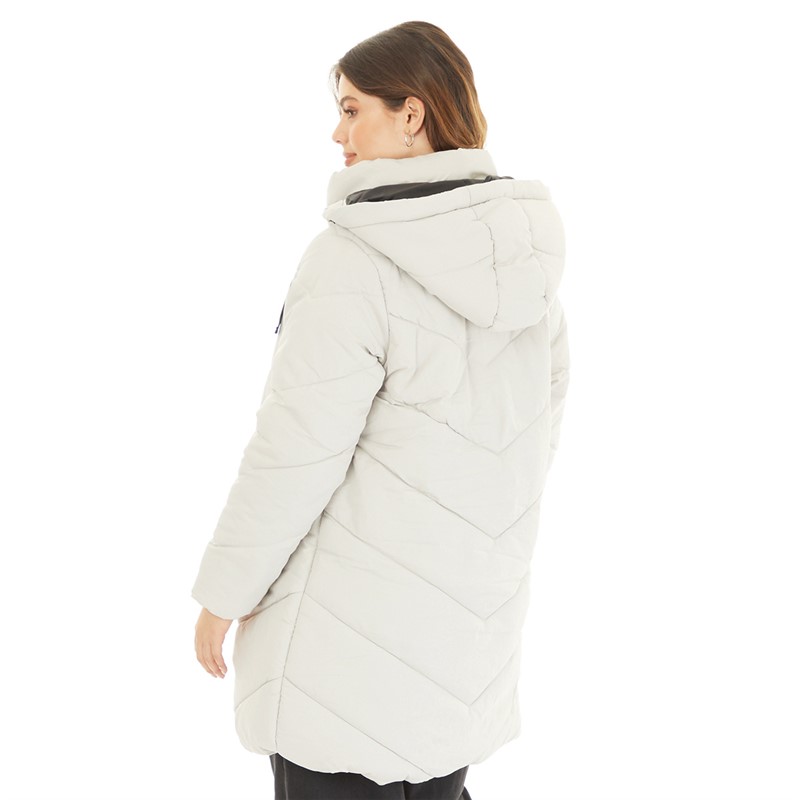 Brave Soul Womens Malmo Puffer Coat Stone