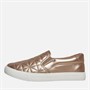 Brave Soul Womens Star Quilted Slip On Trainers Metallic Gold/White