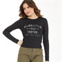 Brave Soul Womens Long Sleeve Manhattan T-Shirt Black/Pewter