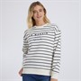 Brave Soul Womens Le Marais Stripe Sweatshirt Cream/Navy/Navy
