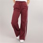 Brave Soul Womens Side Stripe Wide Leg Joggers Burgundy/White