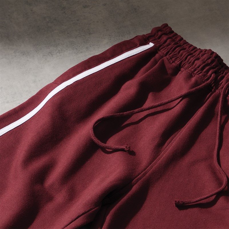 Brave Soul Womens Side Stripe Wide Leg Joggers Burgundy/White