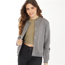 Brave Soul Womens Crew Neck Bomber Pewter