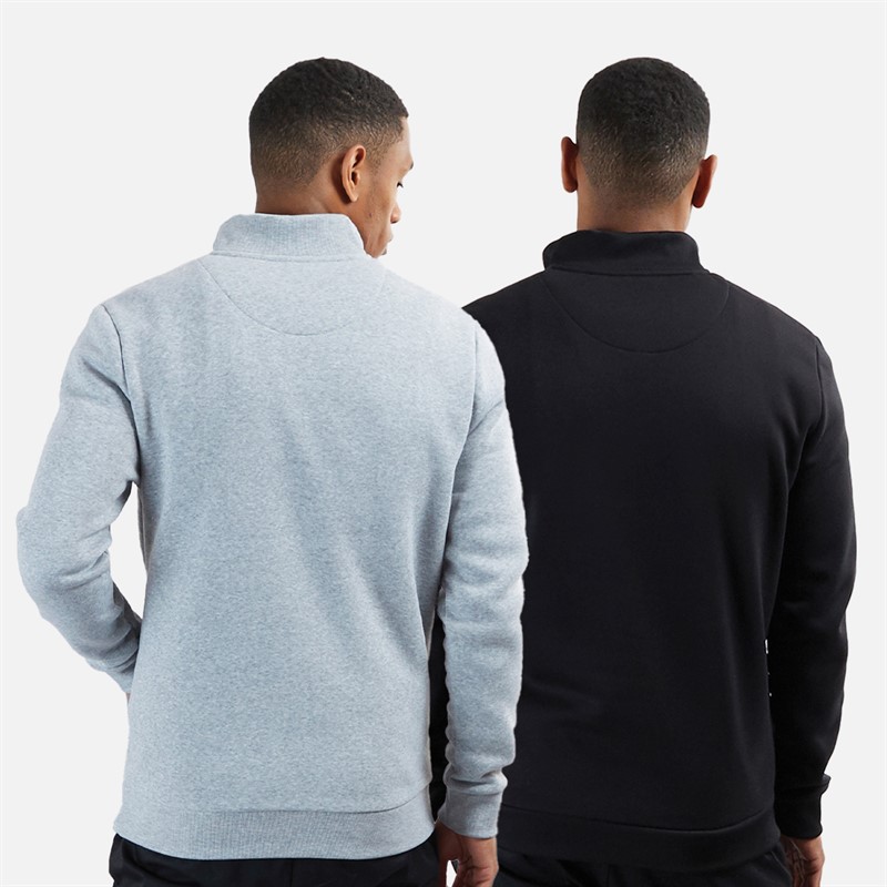 Brave Soul Herren Stilgar Zweierpack 1/4 Zip Sweatshirts Schwarz / Grau