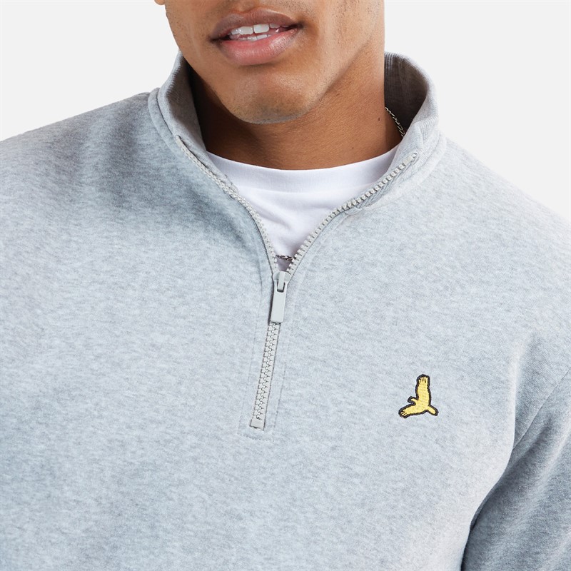 Brave Soul Herren Stilgar Zweierpack 1/4 Zip Sweatshirts Schwarz / Grau