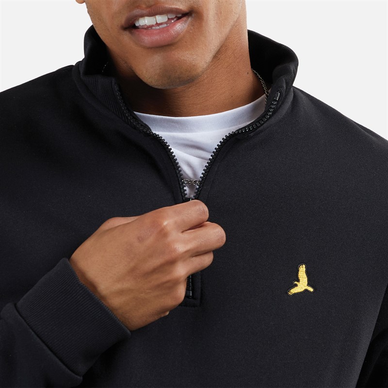 Brave Soul Herren Stilgar Zweierpack 1/4 Zip Sweatshirts Schwarz / Grau