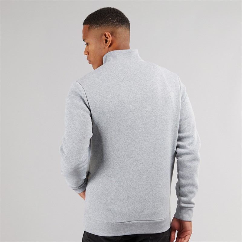Brave Soul Mens Idaho Funnel Neck Jumper Light Grey Marl