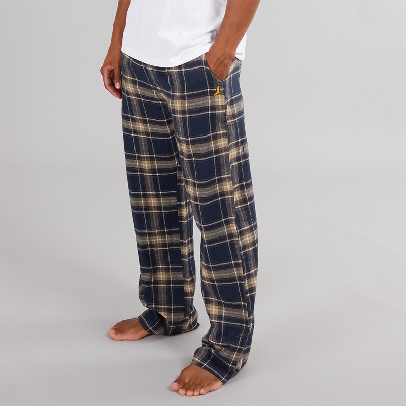 Brave Soul Mens Chester Wide Leg Woven Pants Checked - Size XL