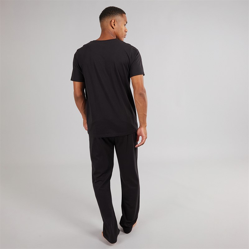 Brave Soul Herren Robbert T Shirt Und Lounge Hose Set Schwarz