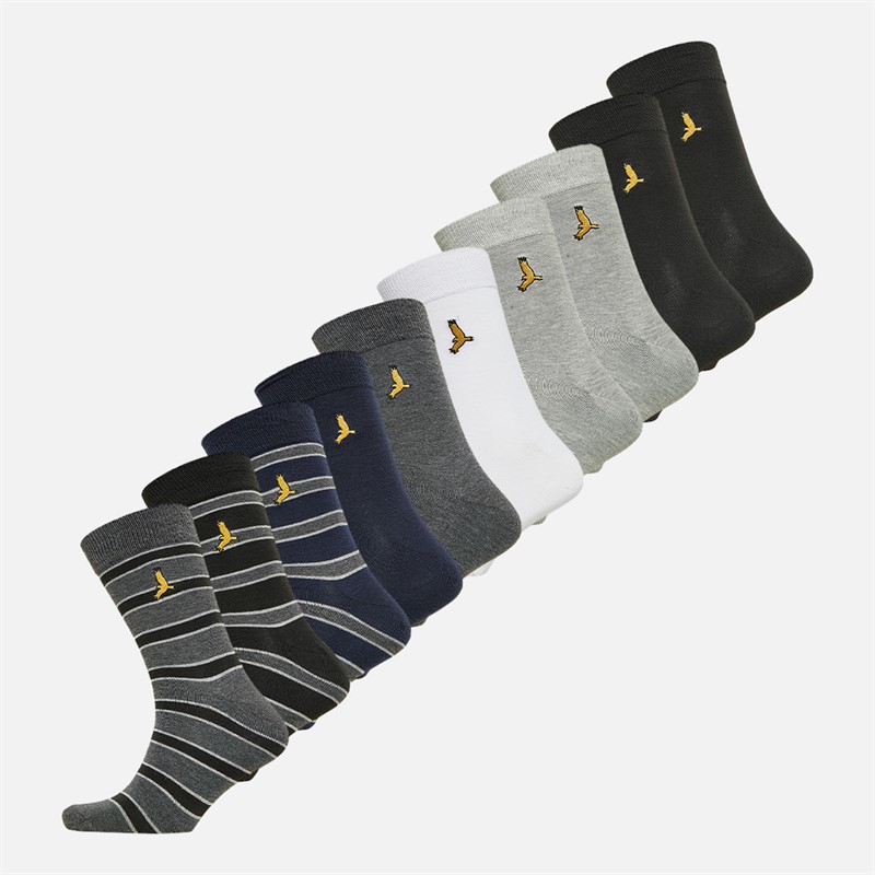 Brave Soul Mens Stu Ten Pack Socks Multi