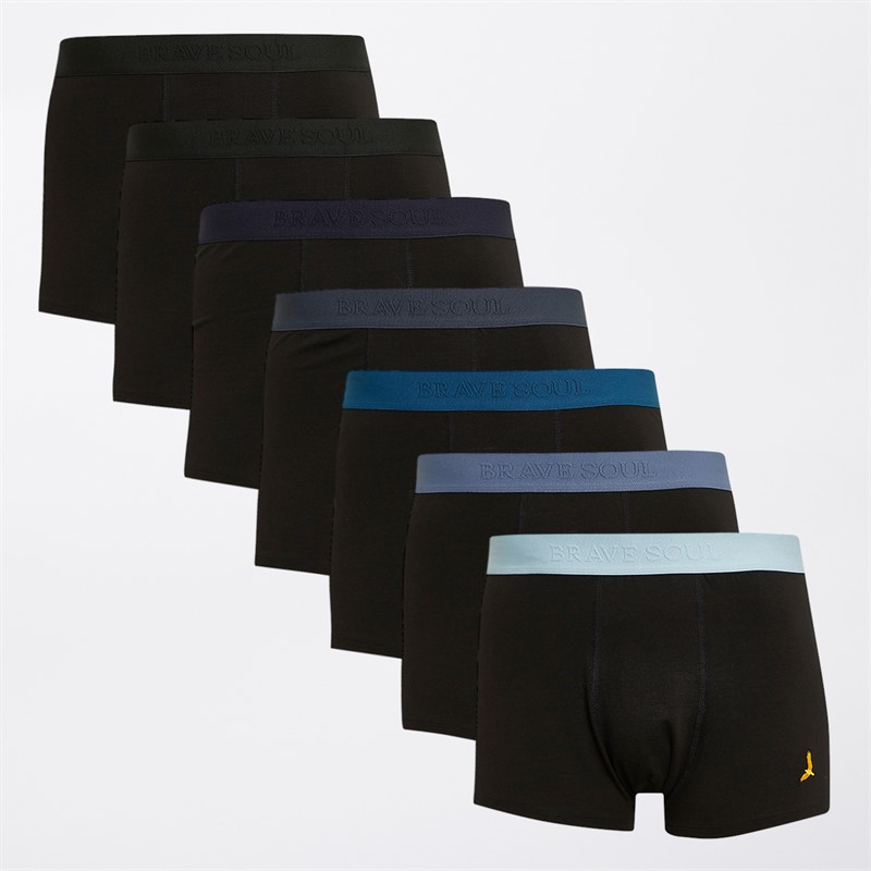 Mens Archie Seven Pack Boxers Black - Size L