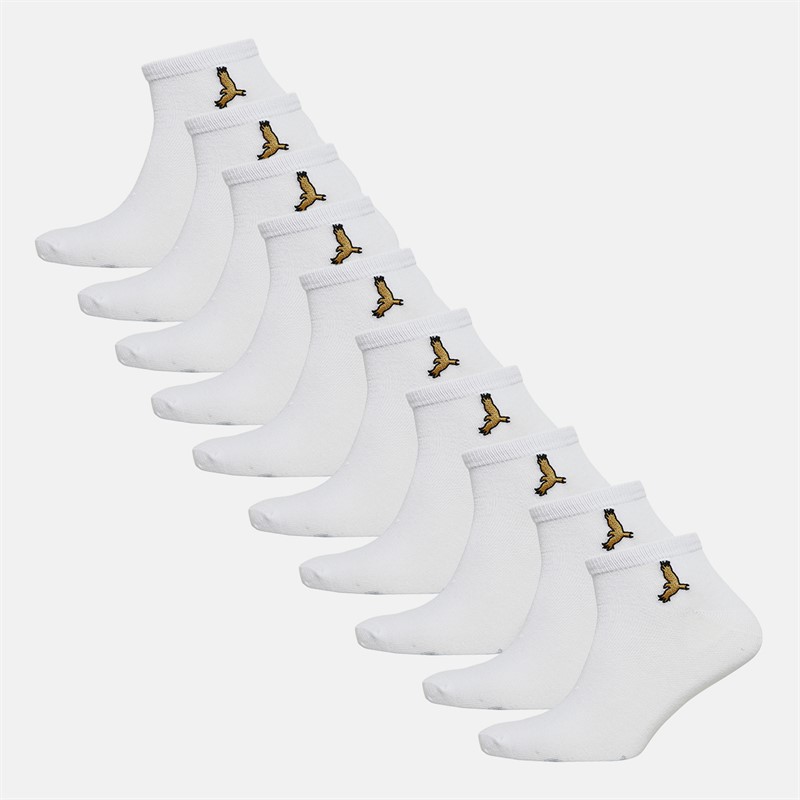 Mens Mateo Ten Pack Trainer Socks White - Size OS