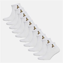 Brave Soul Mens Mateo Ten Pack Trainer Socks White