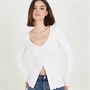 Brave Soul Womens Frill Hem Top Cream