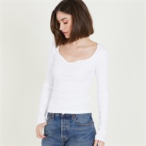 Brave Soul Womens Sweetheart Neckline Top White