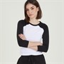 Brave Soul Womens Judy Long Sleeve T-Shirt Black/White