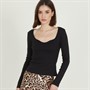 Brave Soul Womens Sweetheart Neckline Top Black
