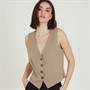 Brave Soul Womens Tailored Waistcoat Sand