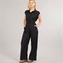 Brave Soul Womens Collared Jumpsuit Black