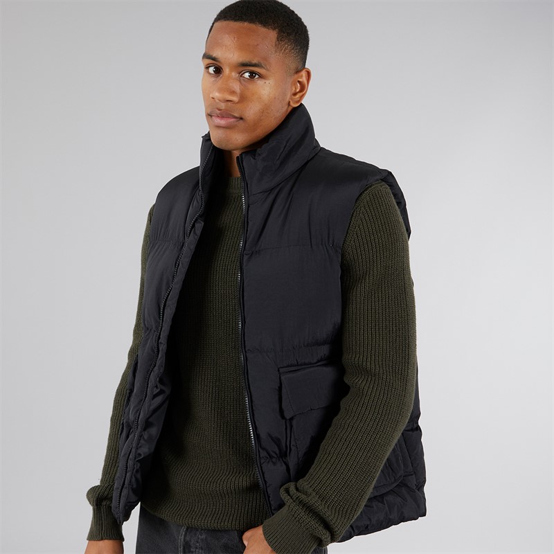 Brave Soul Mens Kirby Padded Gilet Black