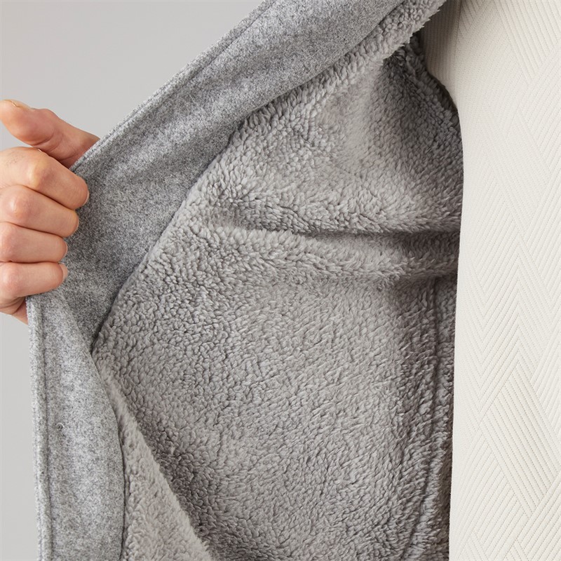 Brave Soul Mens Wasabi Faux Wool Shacket Grey