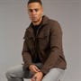 Brave Soul Mens Wasabi Faux Wool Shacket Brown