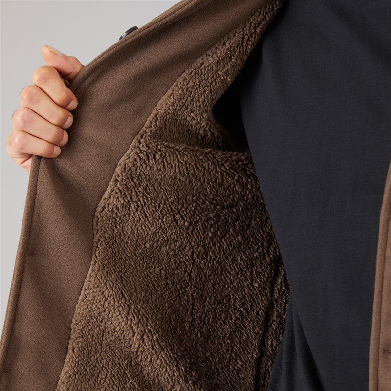 Brave Soul Mens Wasabi Faux Wool Shacket Brown