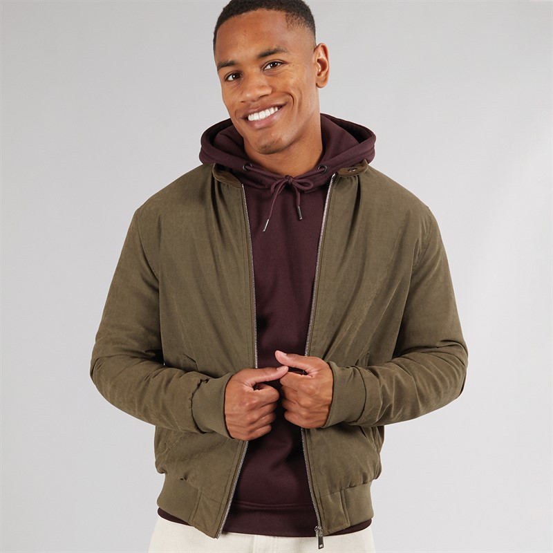 Brave Soul Mens Derwent Bomber Jacket Khaki