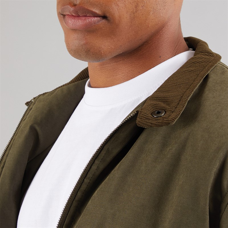 Brave Soul Mens Derwent Bomber Jacket Khaki