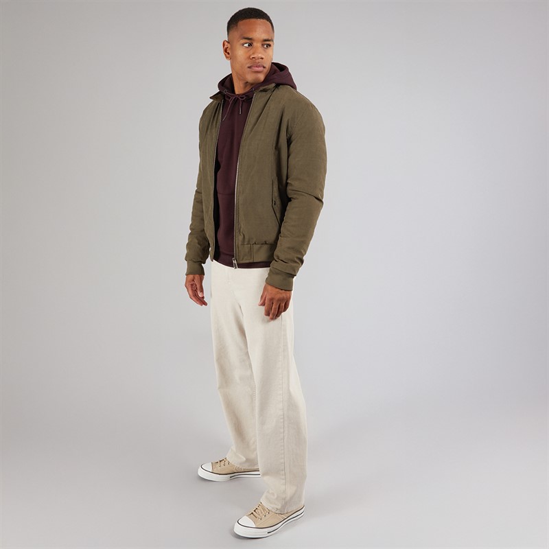 Brave Soul Mens Derwent Bomber Jacket Khaki