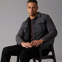 Brave Soul Mens Pearson Borg Lined Shacket Charcoal