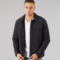 Brave Soul Mens Pearson Borg Lined Shacket Black