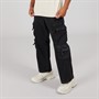 Brave Soul Mens Kansai Wide Leg Cargo Jeans Black Wash
