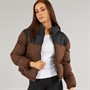 Brave Soul Womens Samui Short Puffer Jacket Chocolate Black