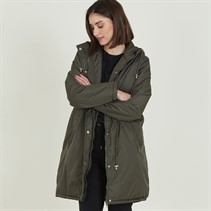 Brave Soul Womens Cairo Padded Parka Jacket Khaki