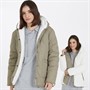 Brave Soul Womens Palmer Reversible Borg Coat Sage Cream